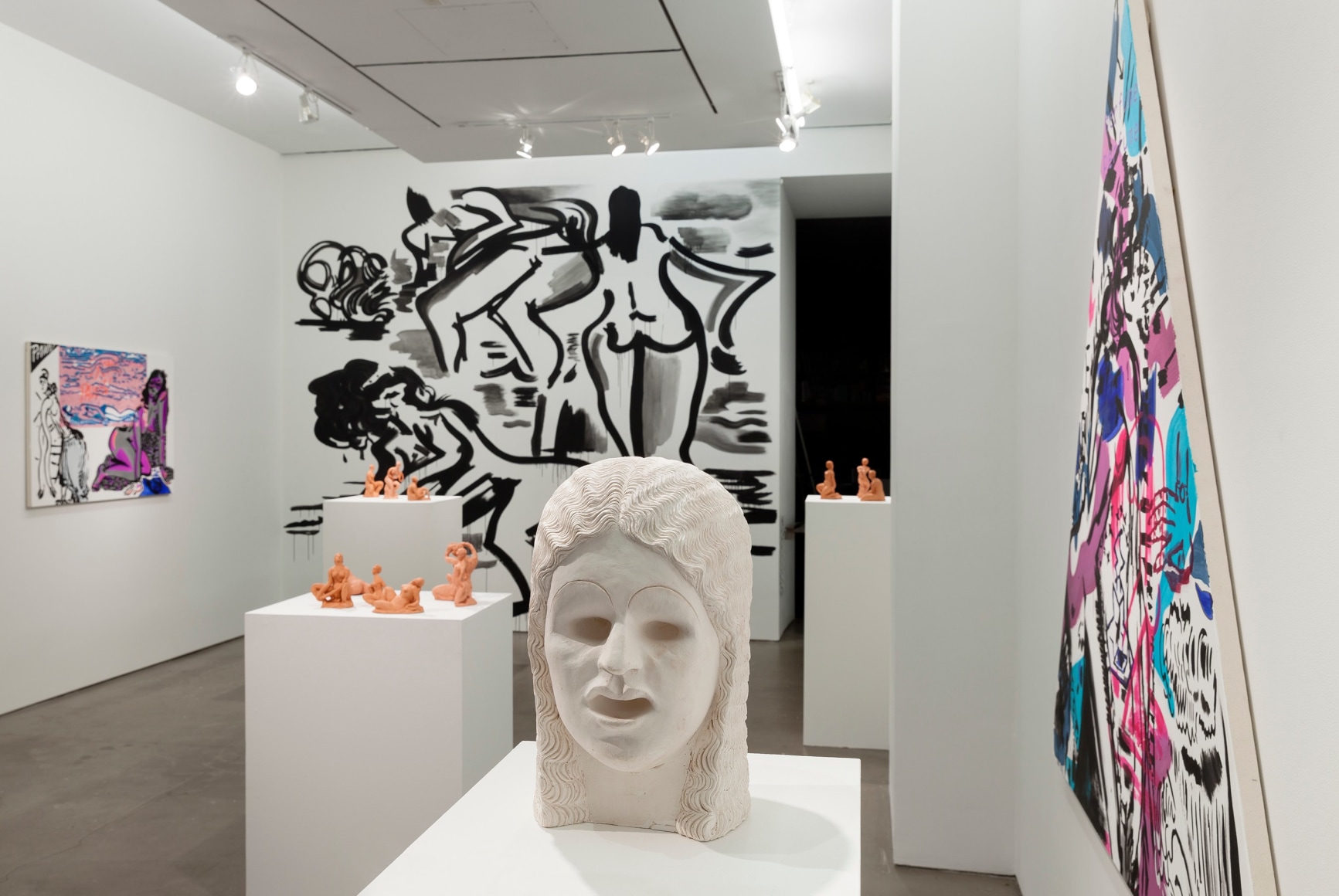 Installation of sculptures and paintings