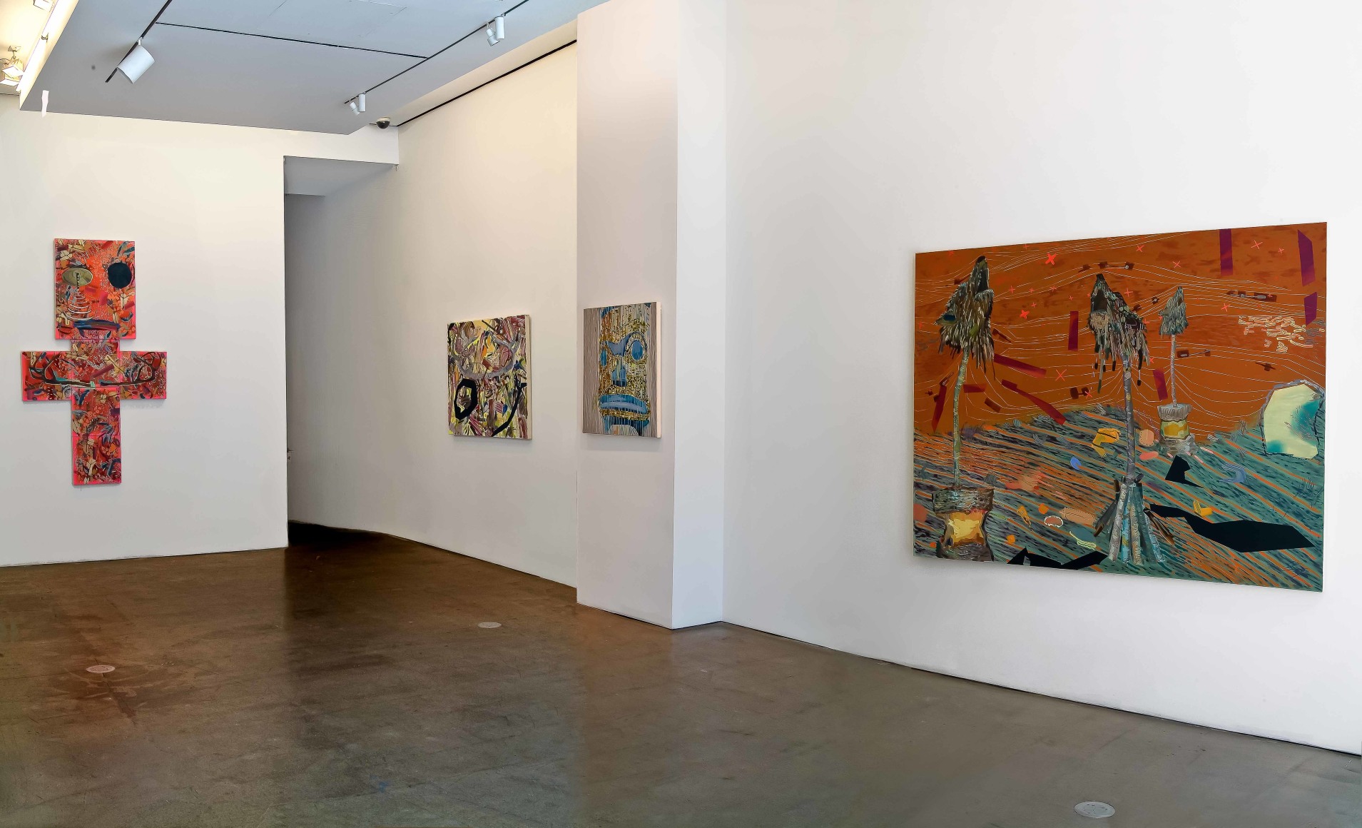 installation of paintings by Melanie Daniel