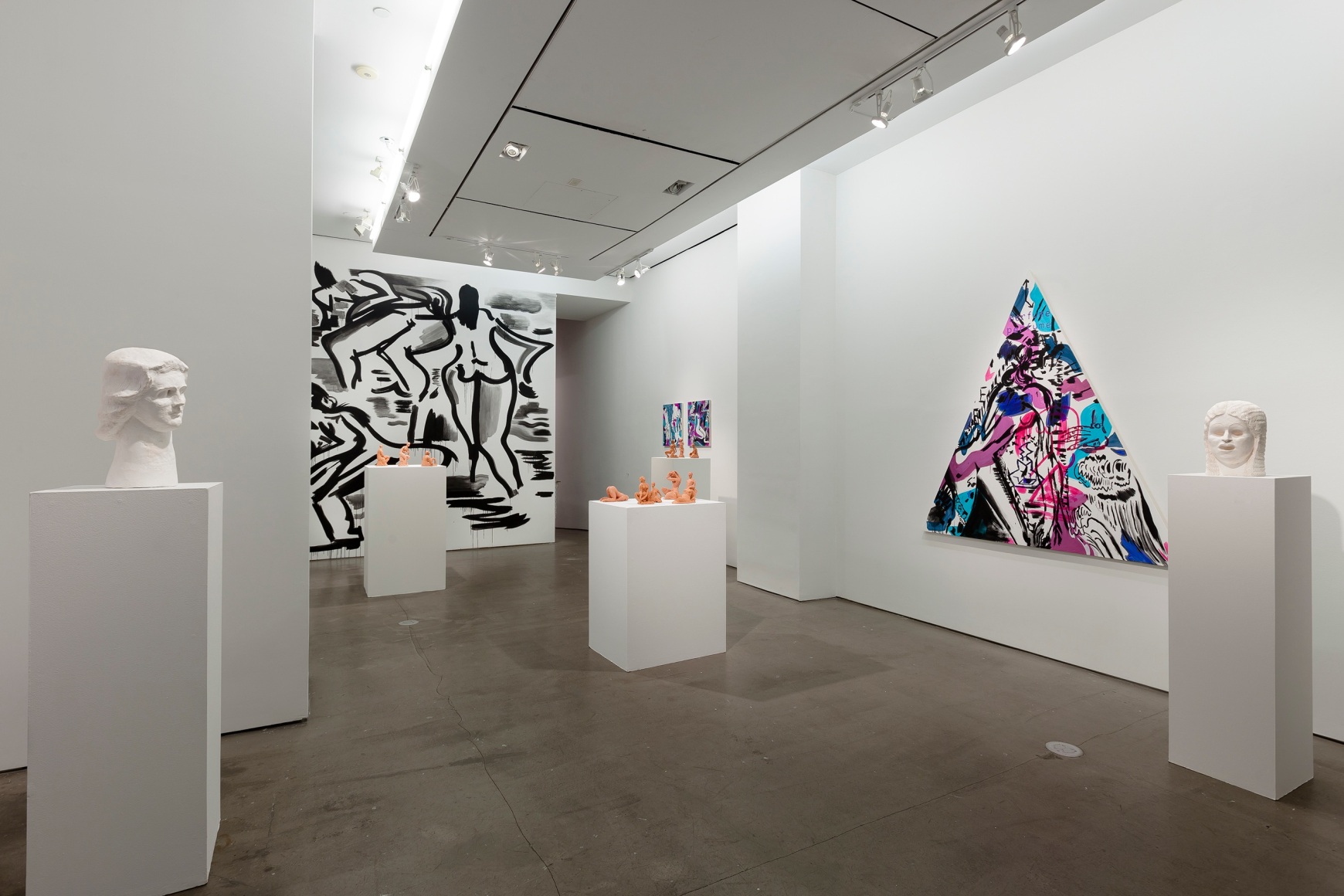 Installation of sculptures and paintings