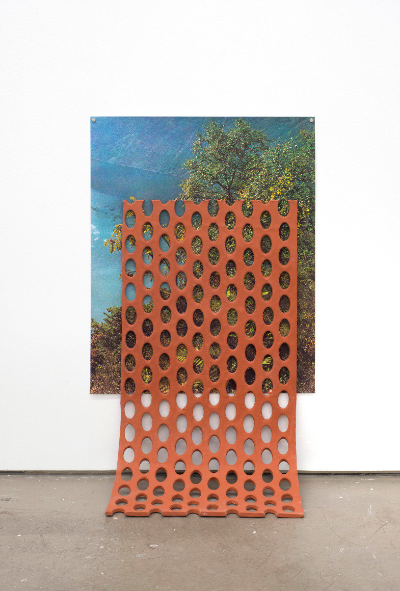 Ceramic on print by Marjolijn de Wit