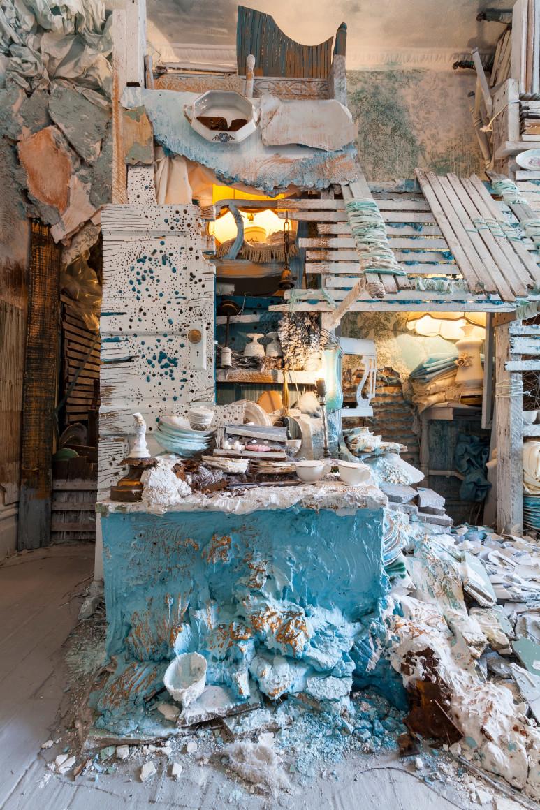 Site specific installation by Julie Schenkelberg at Mattress Factory Museum, 2015