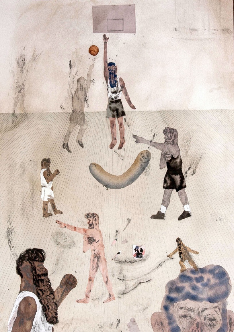 collage work on paper