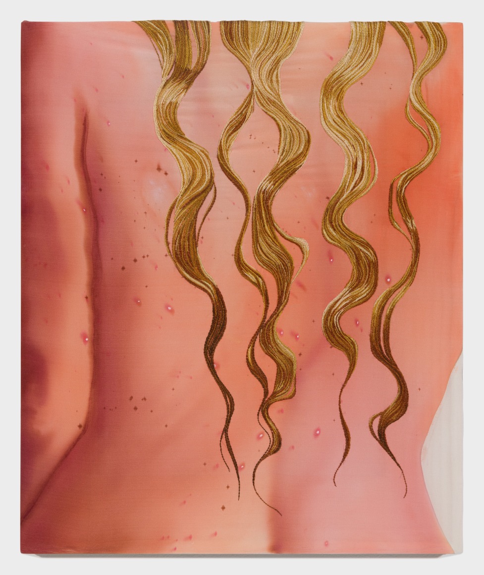Dye and embroidery on silk by Katarina Riesing