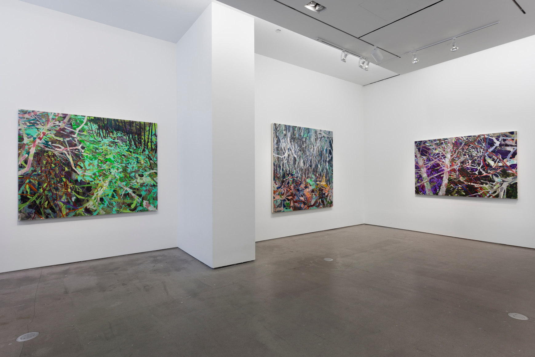 Installation of paintings by Allison Gildersleeve