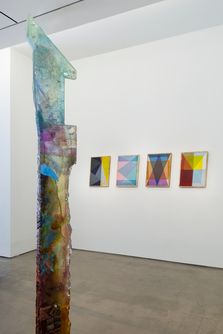 Installation with sculpture and wall pieces
