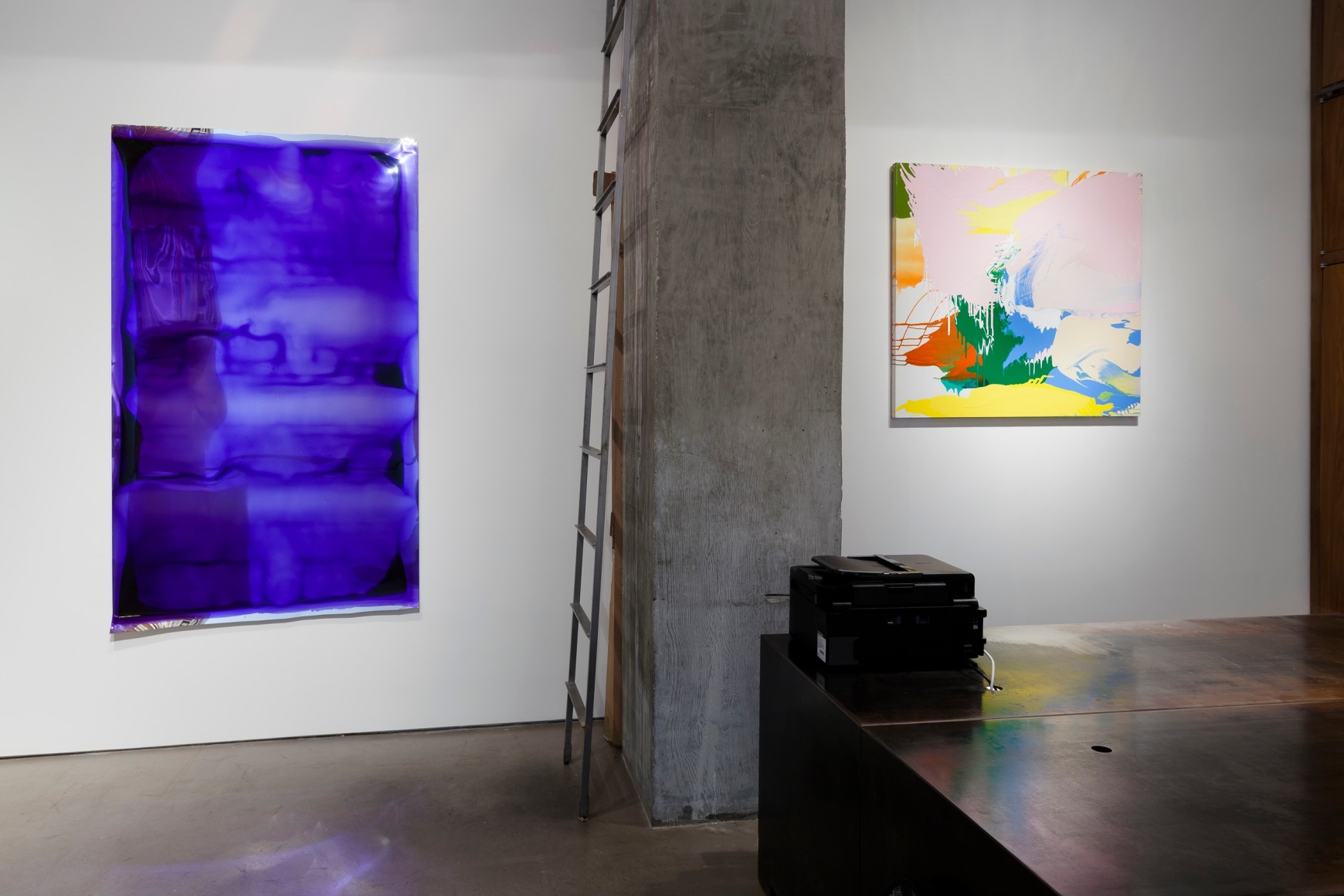 Installation of paintings and works on paper