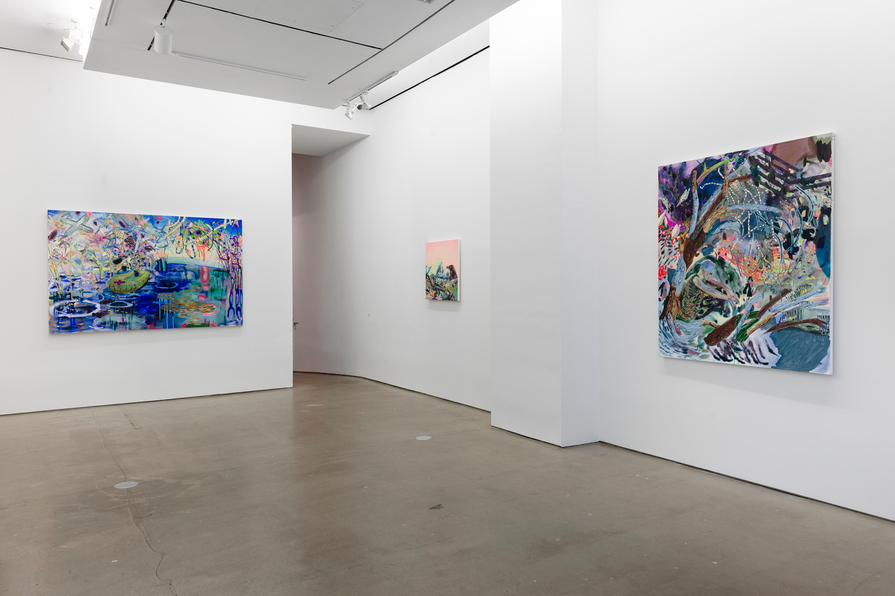 Installation of paintings by Melanie Daniel