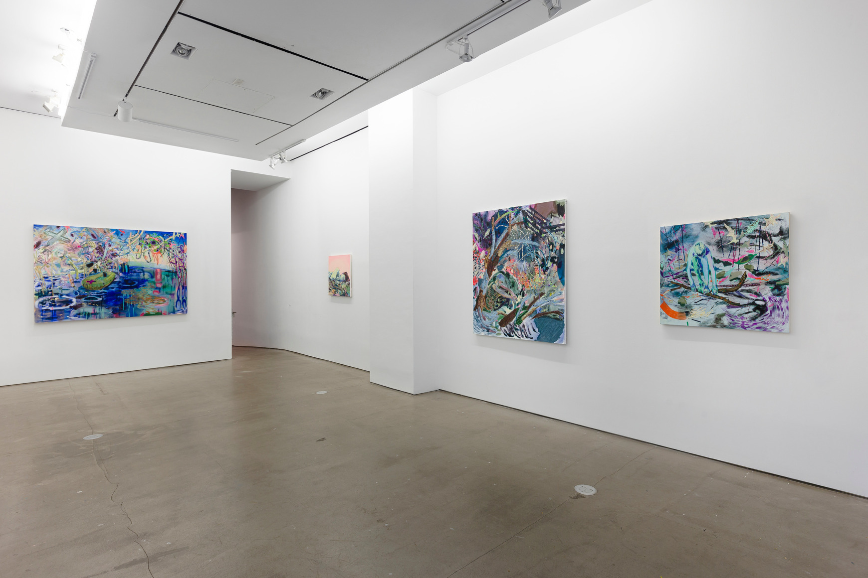 Installation of paintings by Melanie Daniel