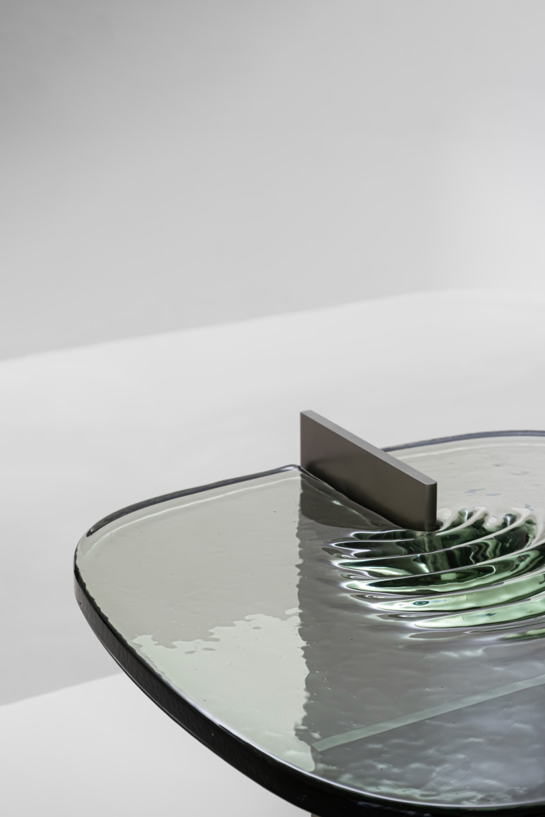 glass table in an empty room