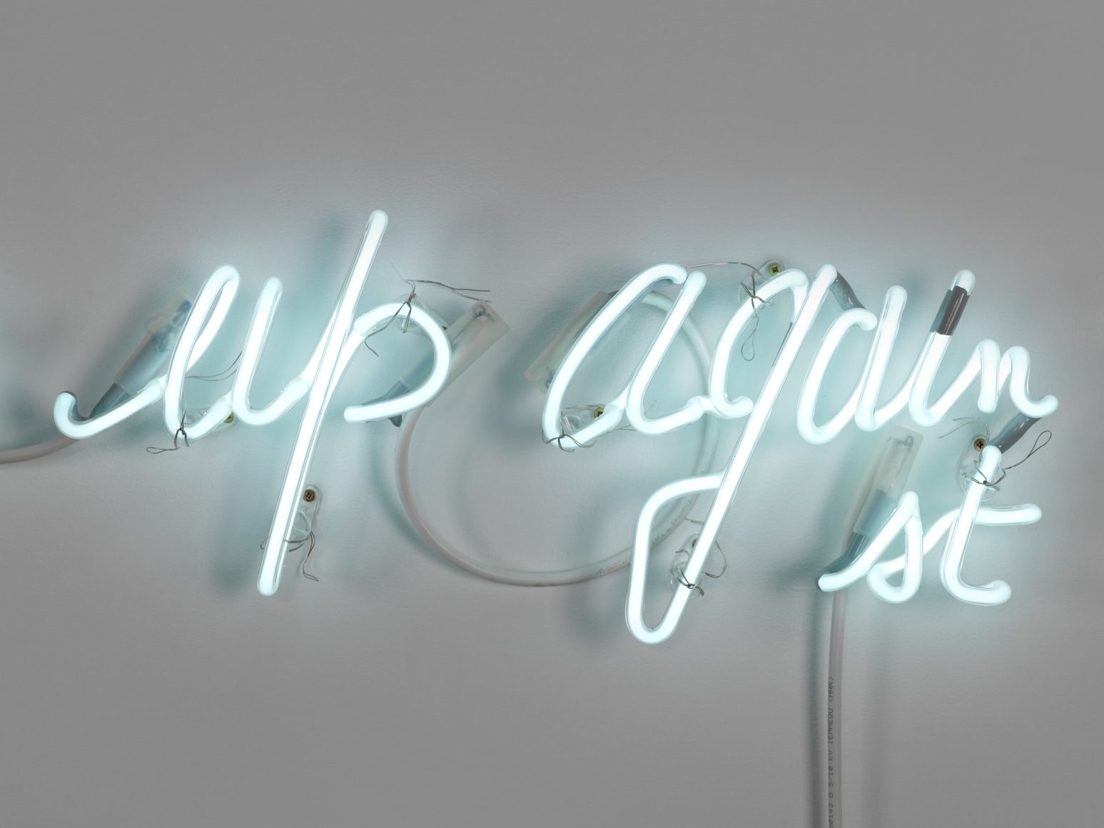 neon art installation work