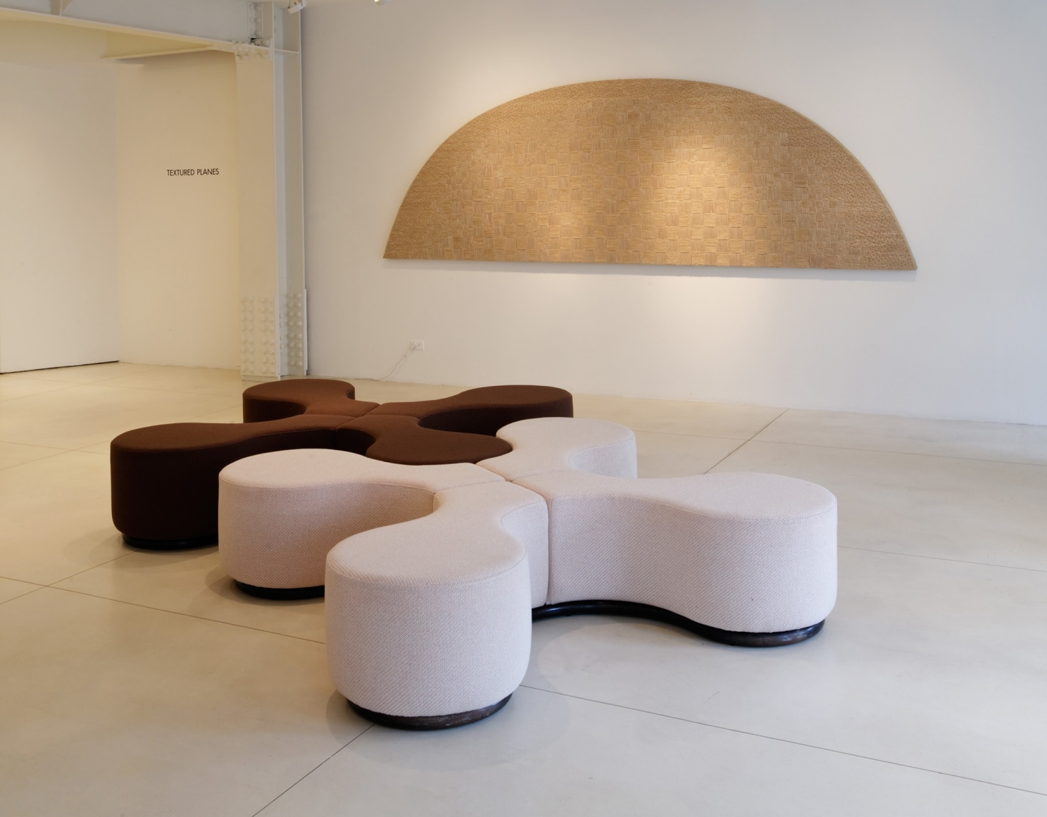 Installation view of Textured Planes: Sheila Hicks, Joseph Andre Motte, Pierre Paulin, March 6 – May 10, 2014