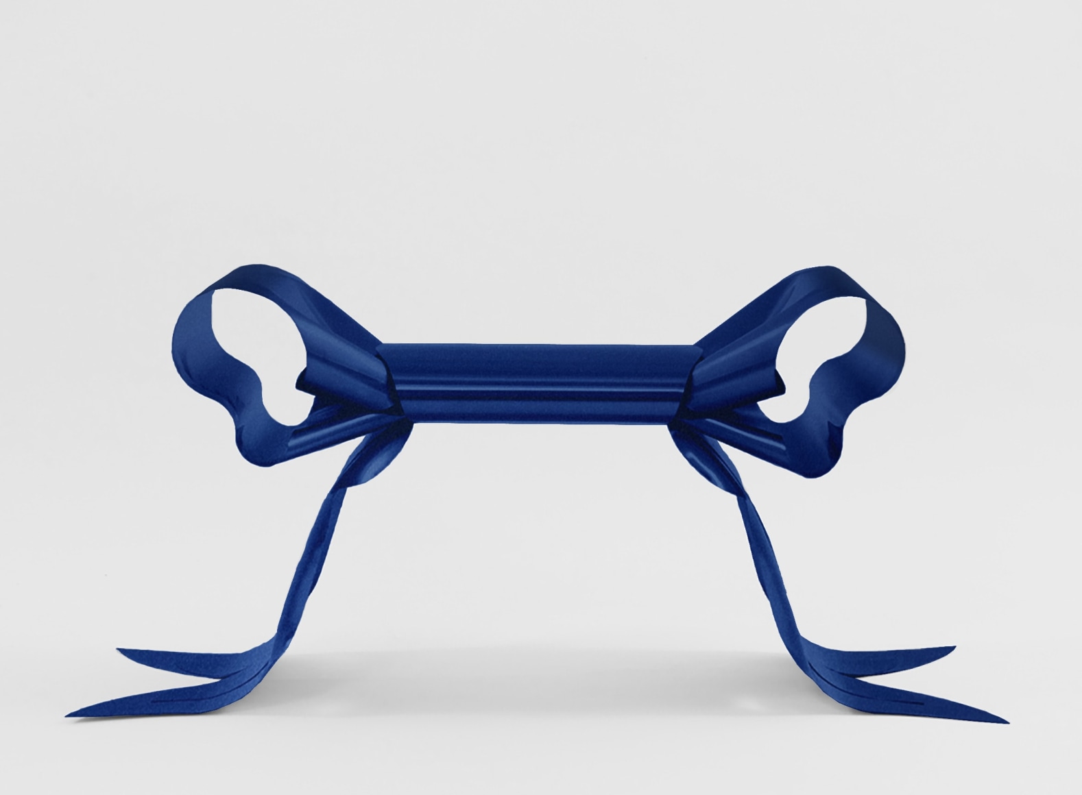 Ribbon Pouf Navy Blue