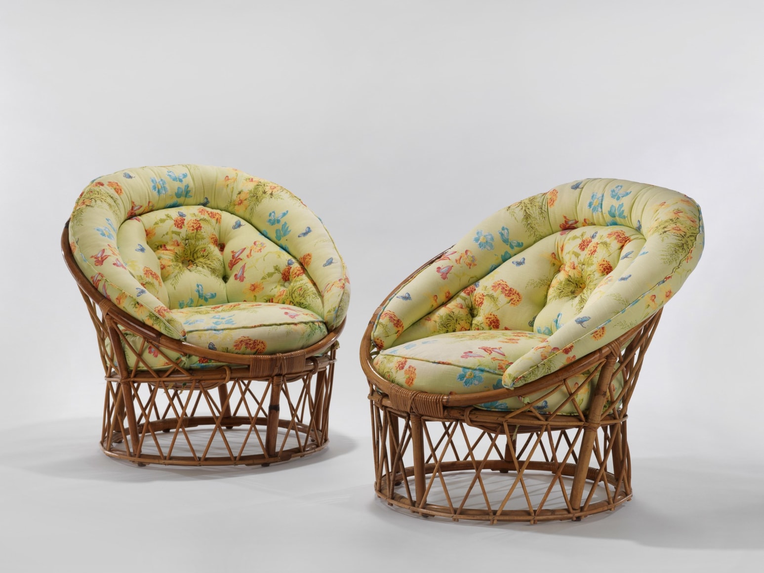 pair of chairs in a blank room