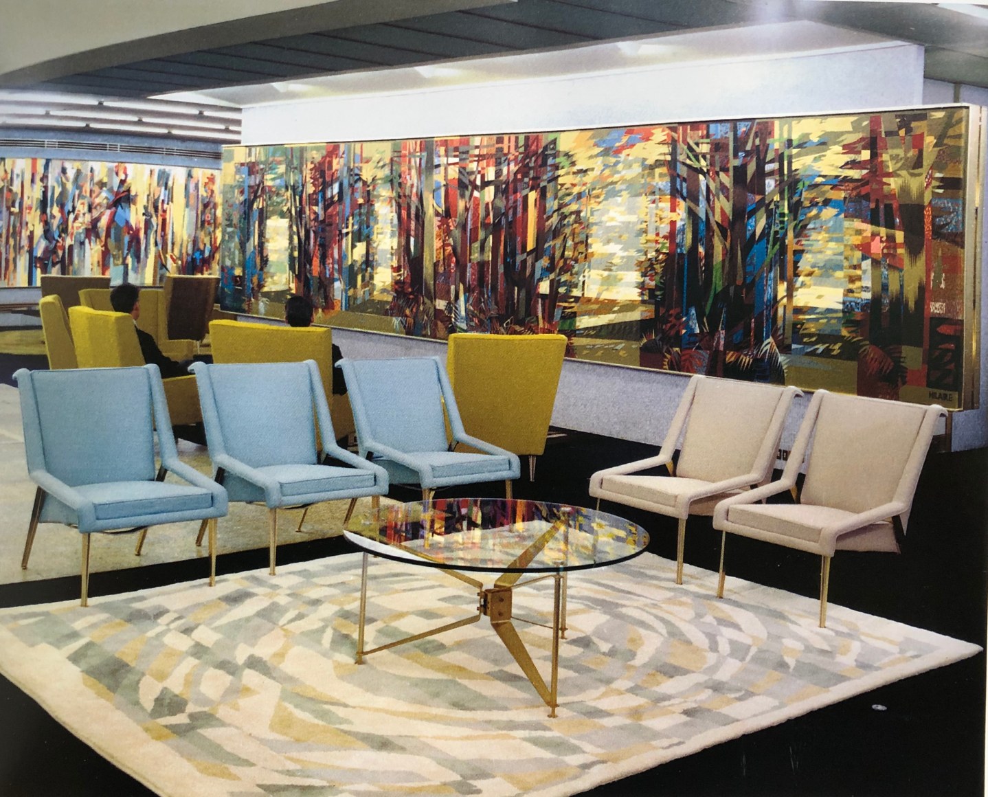 Interior of the Grand Salon des premi&egrave;res classes from the luxury liner SS France, 1961