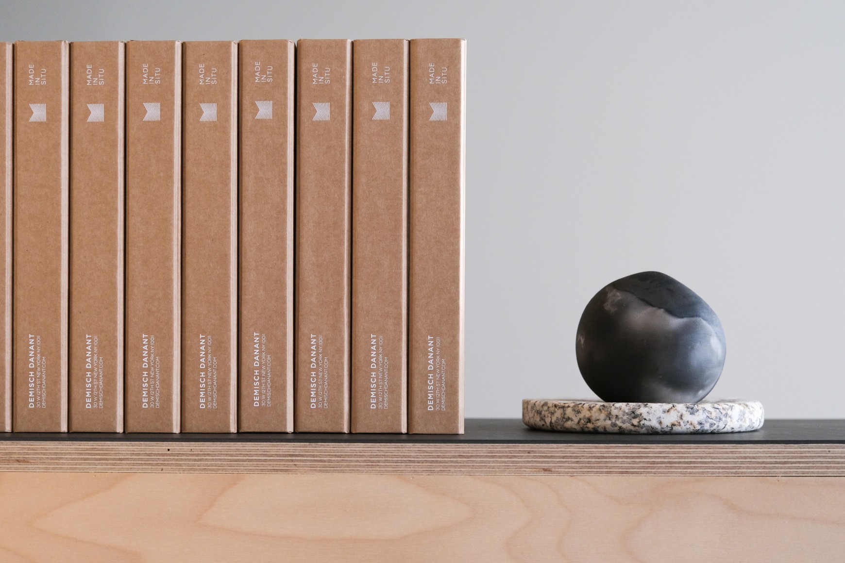 Image: Slip cover spines.&nbsp;Made in Situ.&nbsp;Photo:&nbsp;Laura Vanweydeveld