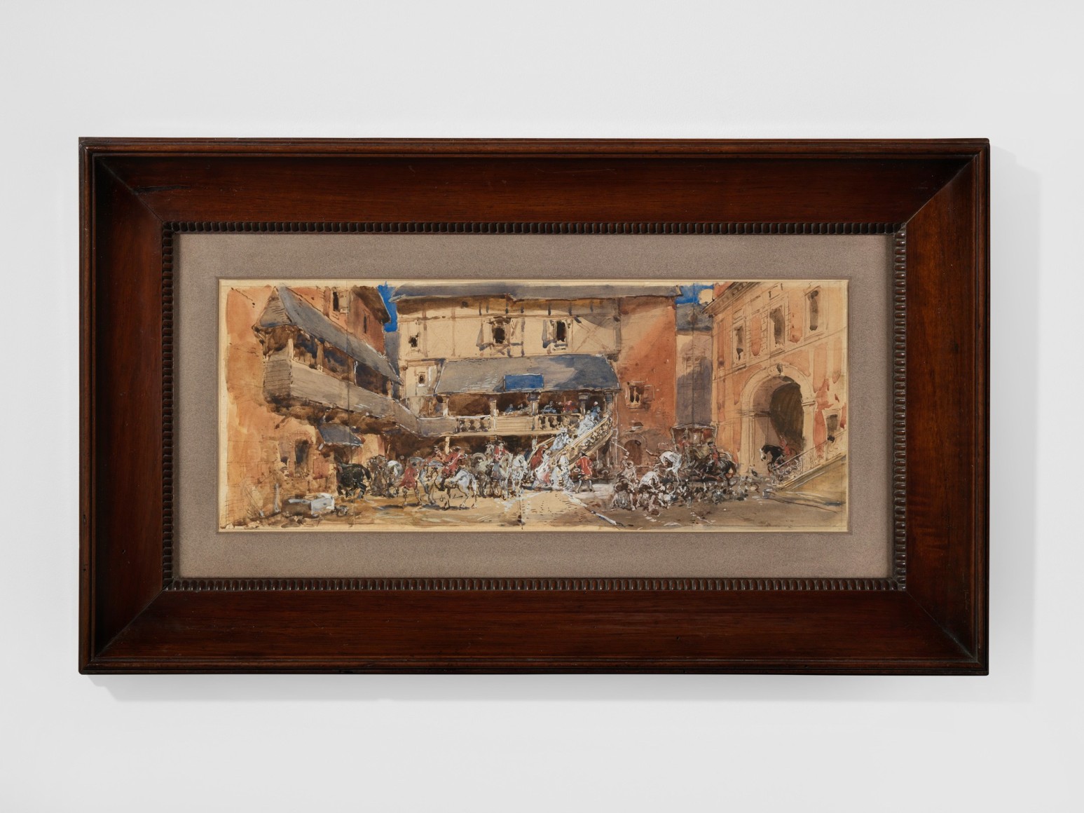 image of painting with wooden frame and scene.