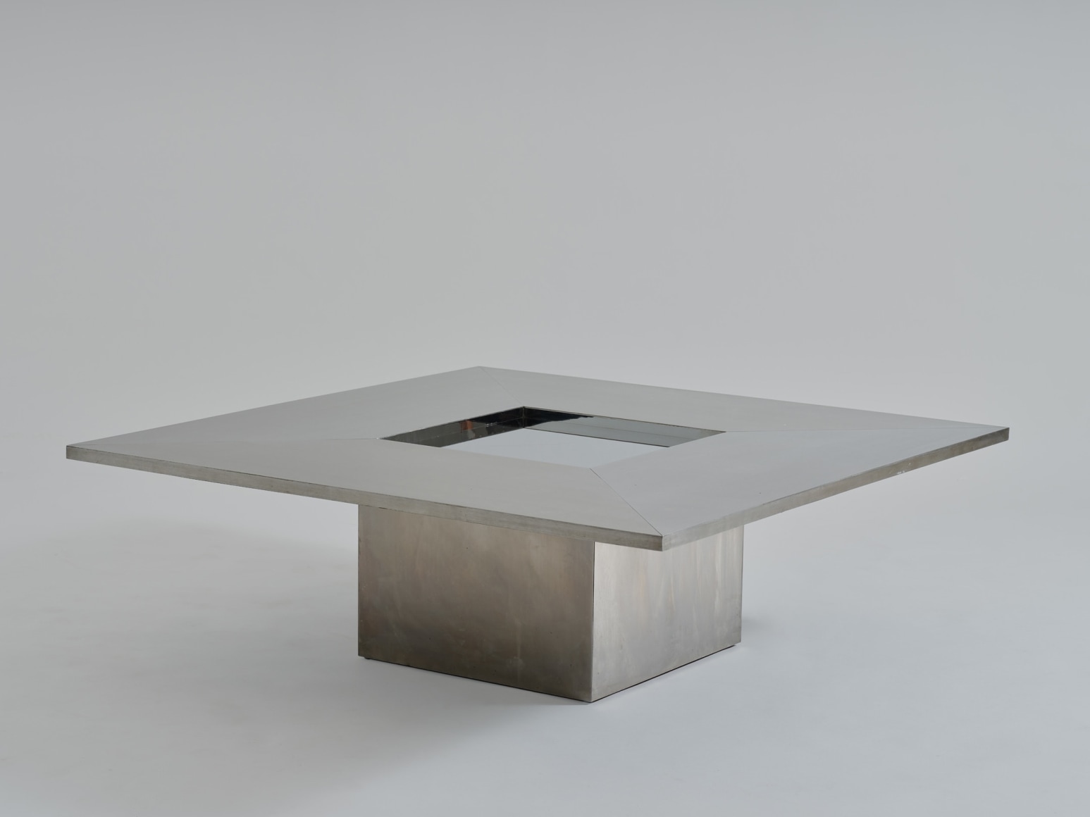 steel table in an empty room