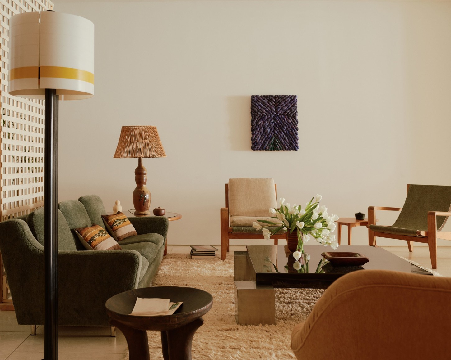 Installation view of the gallery styled by Colin King, works by various artists throughout.