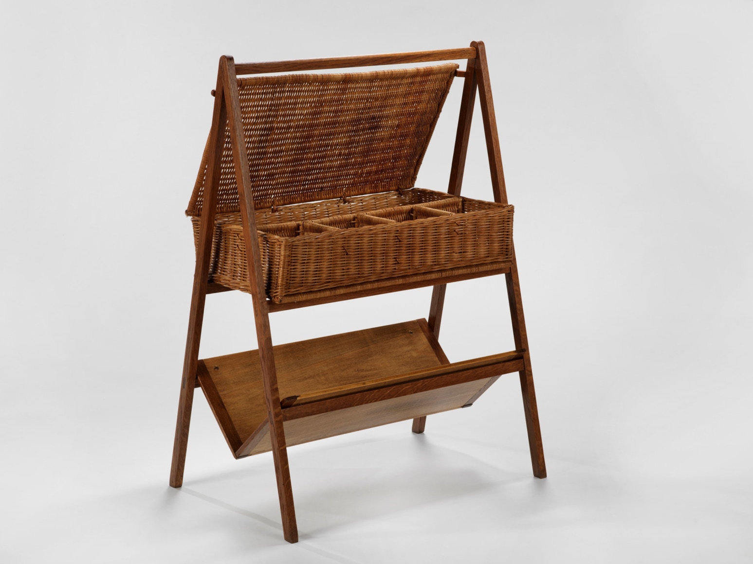 sewing shelf in an empty room