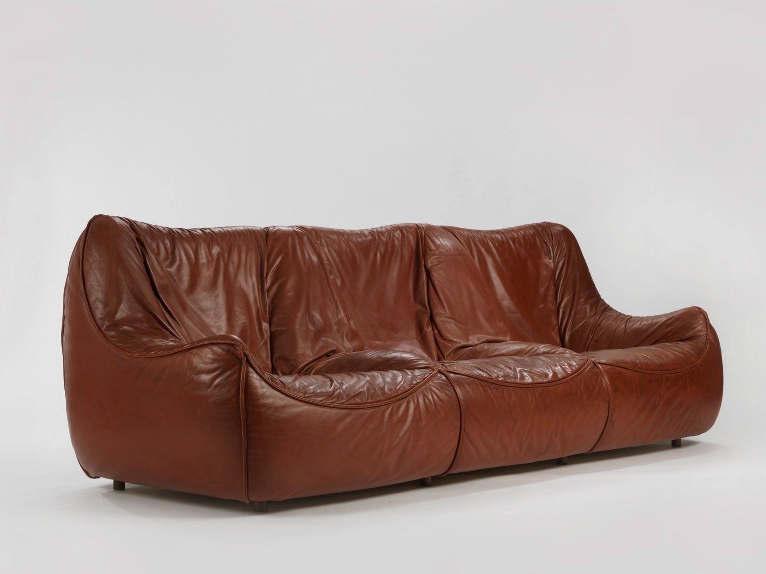 leather sofa in an empty room