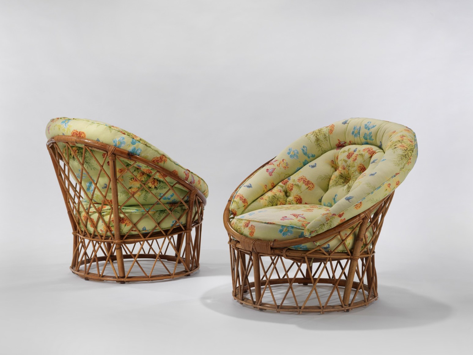 pair of chairs in a blank room