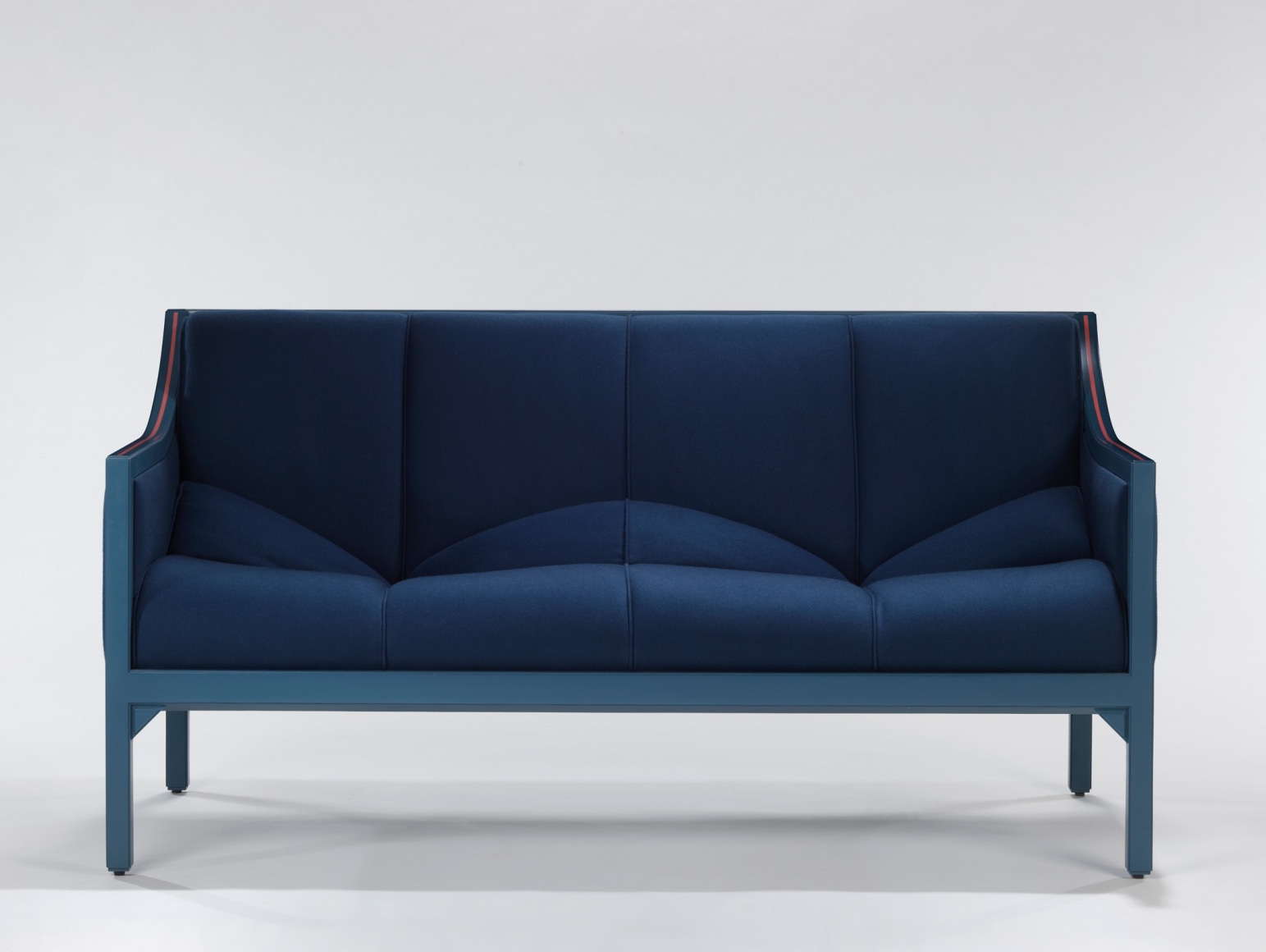 Blue upholstered sofa by Pierre Paulin