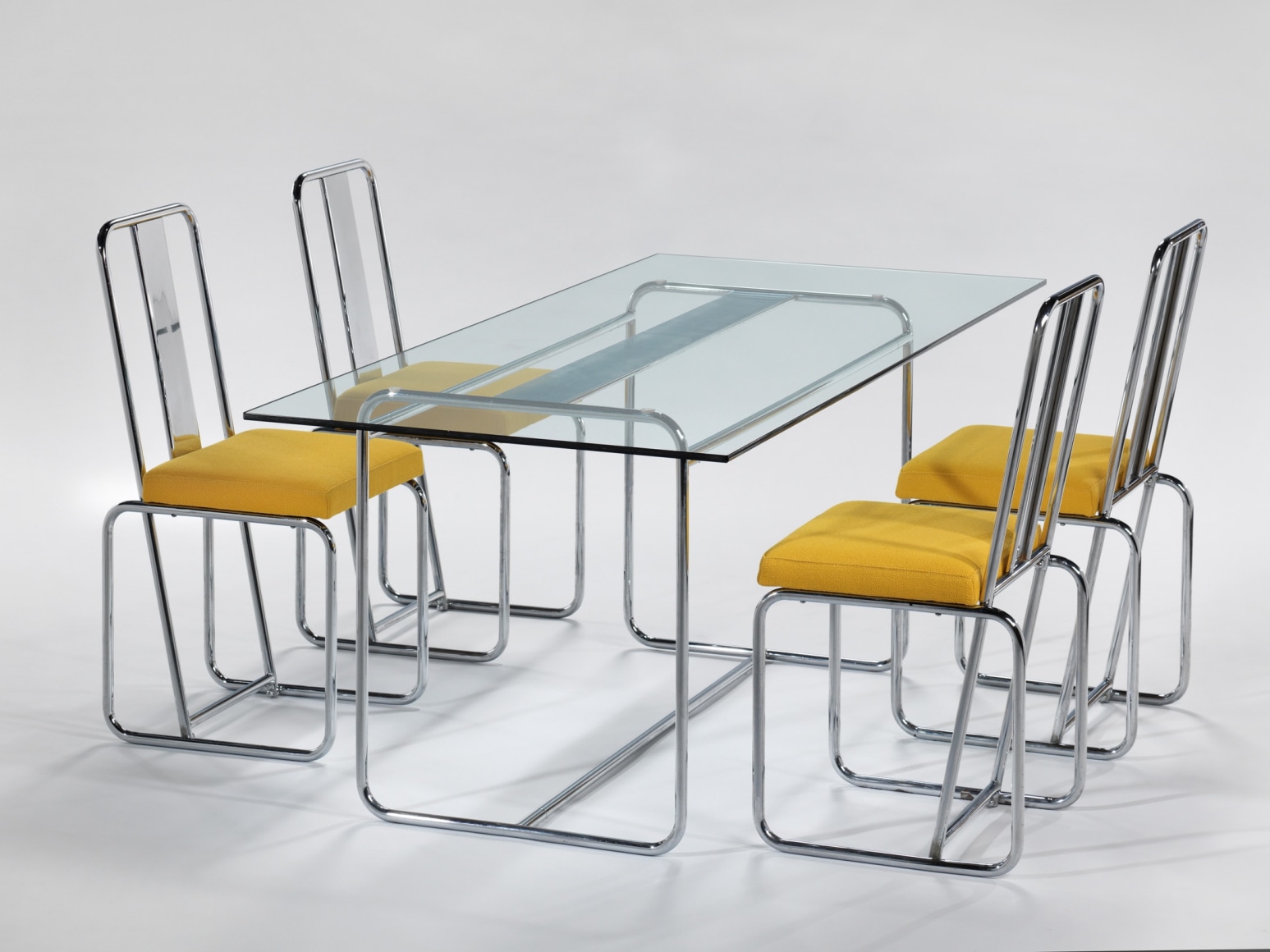 yellow chairs in an empty room