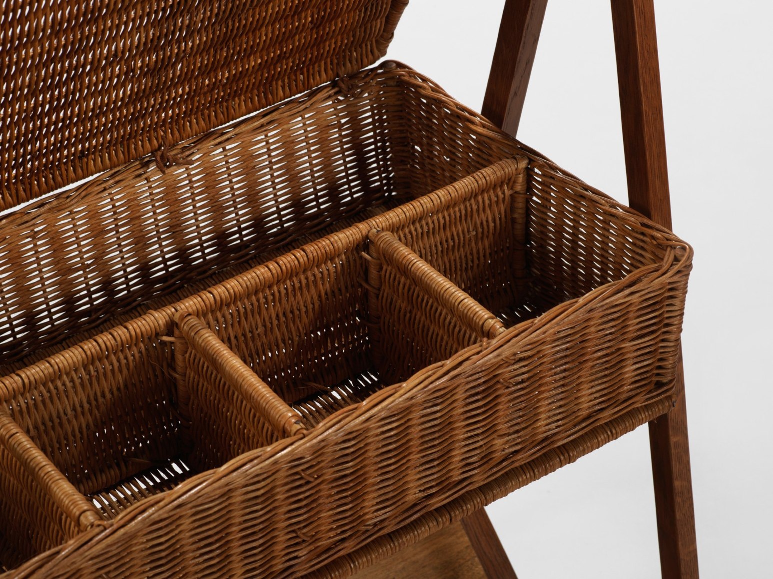 sewing shelf in an empty room