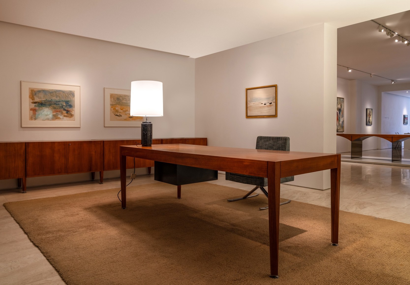 Motte's Cabinet, 1966 paired with Desk, 1965 and Luge Chair, 1966