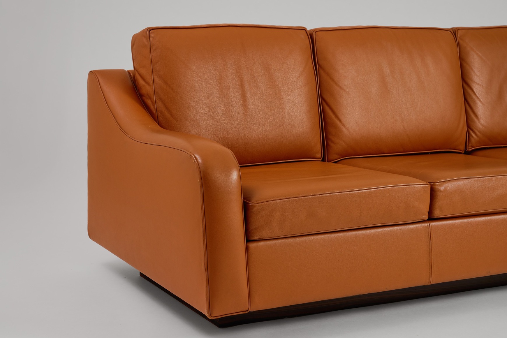 leather sofa in an empty room