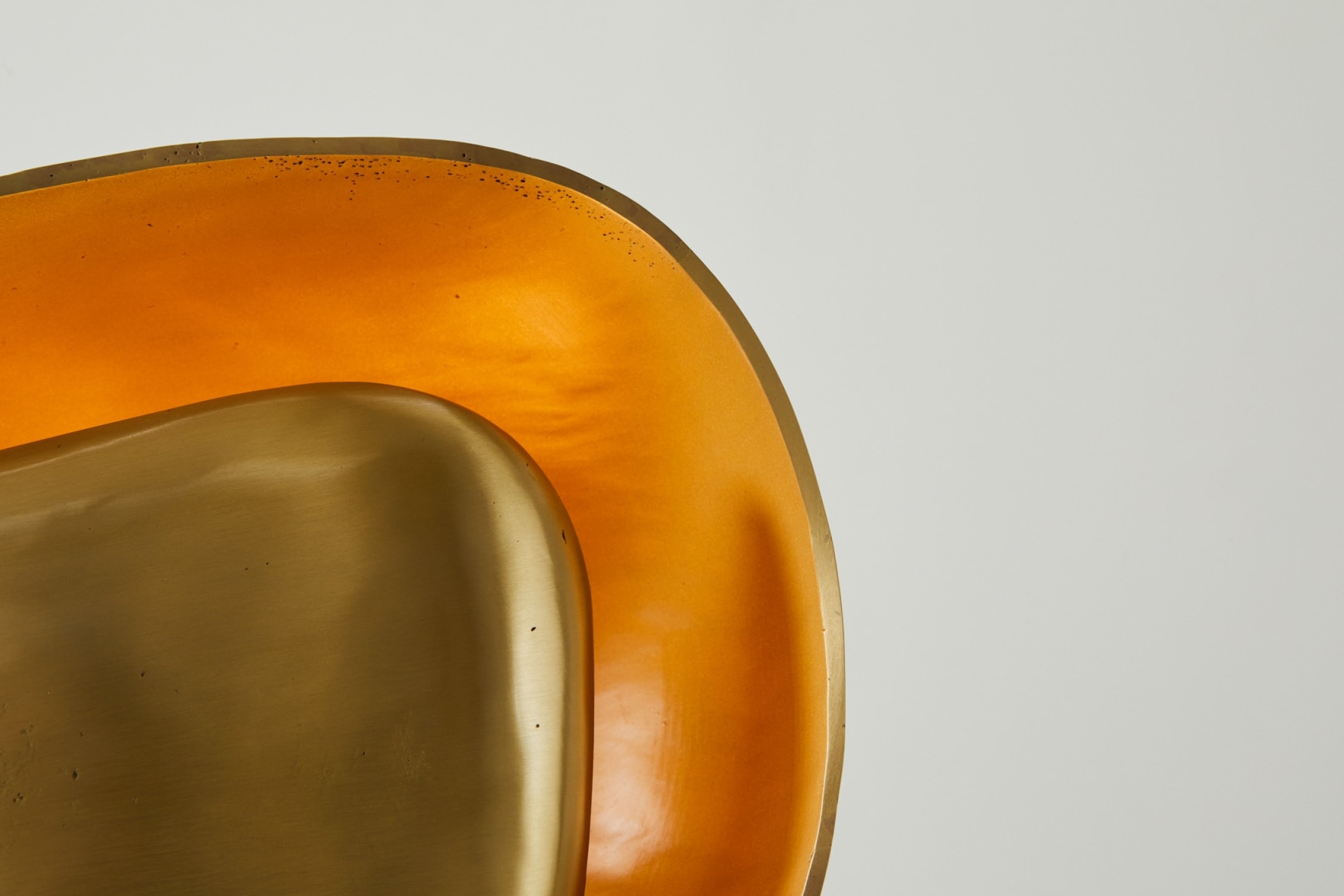 Detail of organic shaped bronze shade