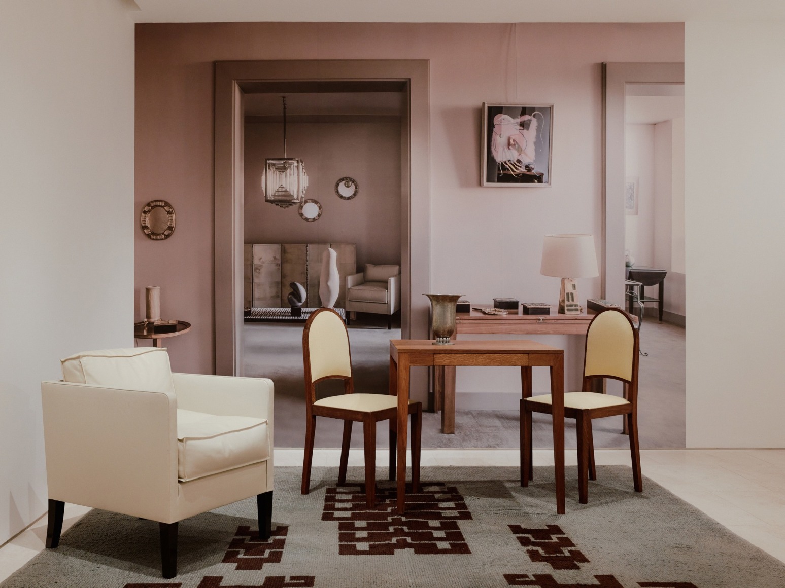 photograph of furniture in a room at a gallery exhibition