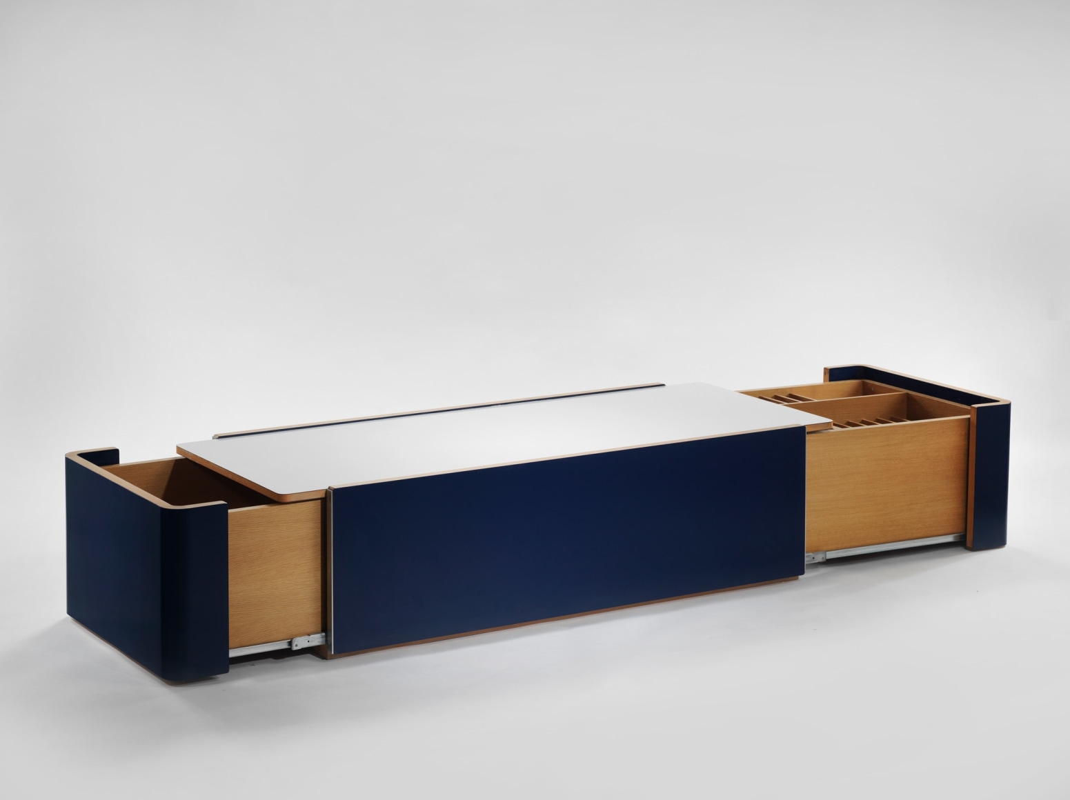 image of a coffee table in a white room