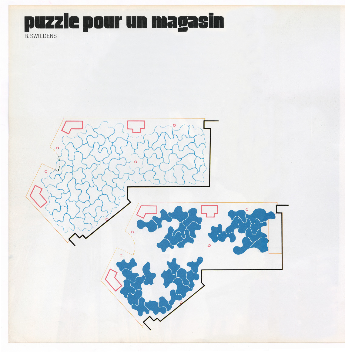 Drawing of the Verre Lumiere Shop in Paris floor plan