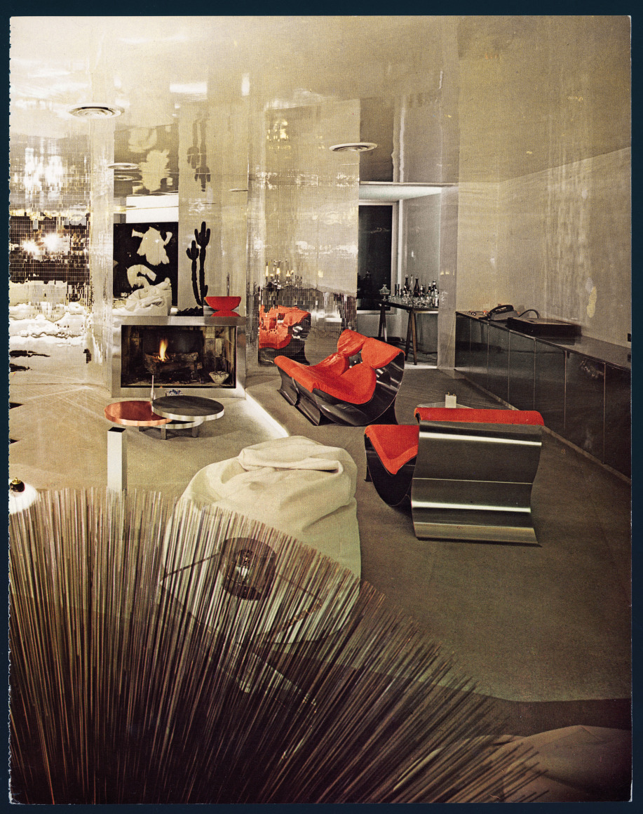 Living room featuring Maria Pergay's signature organic shaped metal furniture