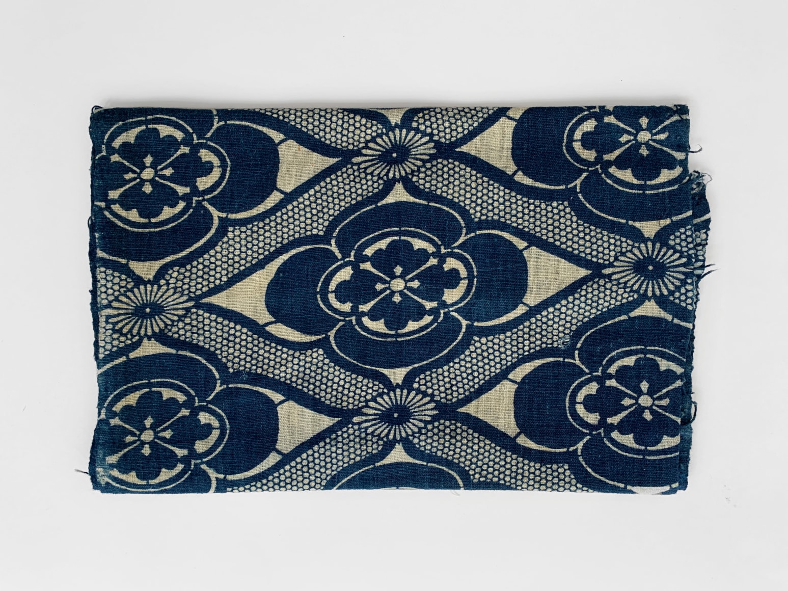 57 Katazome: jishiro, melon flower, late nineteenth century indigo dyed cotton