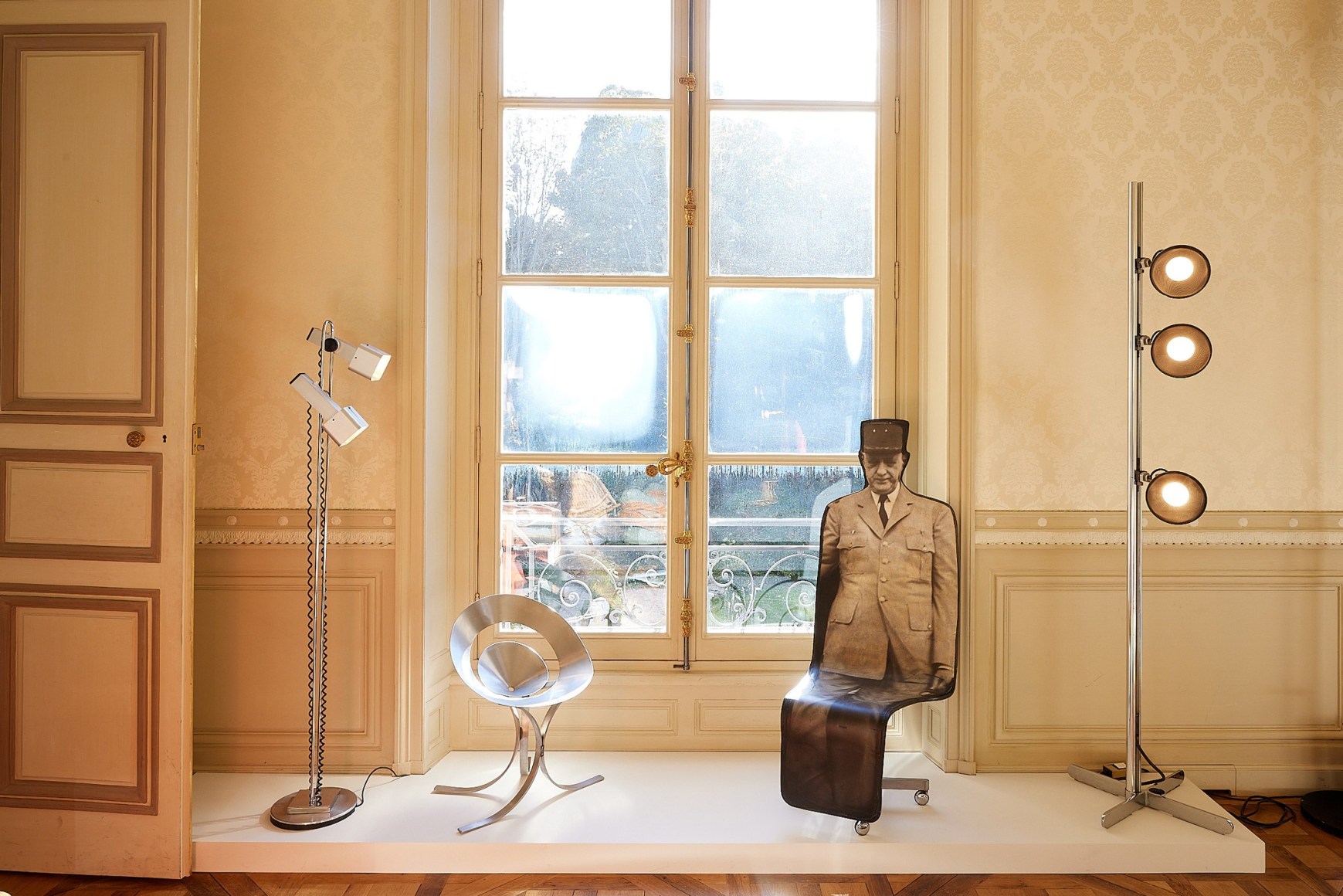 photograph of various items in an empty room