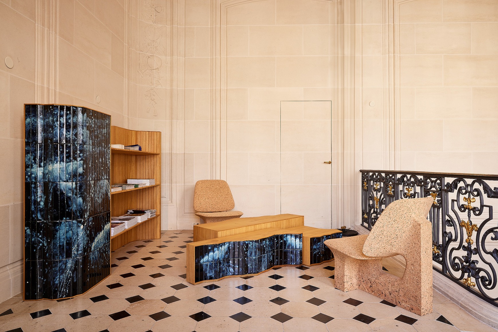 installation photo of Design Miami Paris with furnitures by various designers.