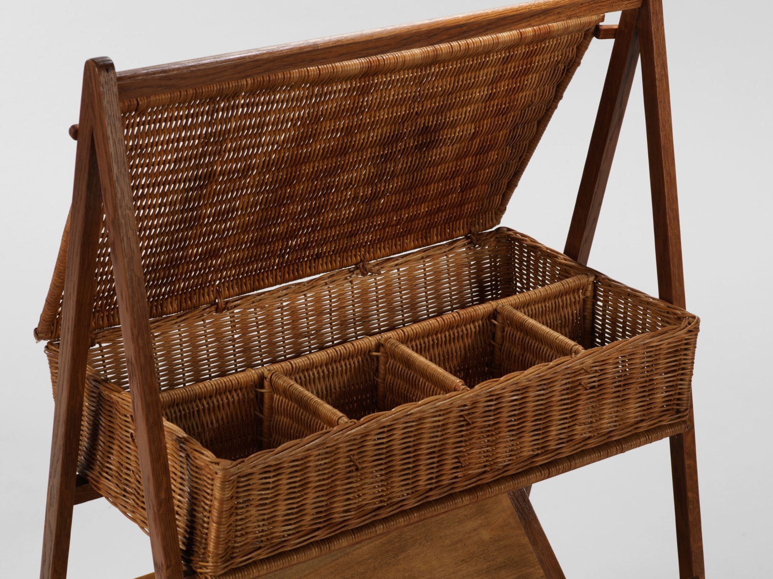 sewing shelf in an empty room