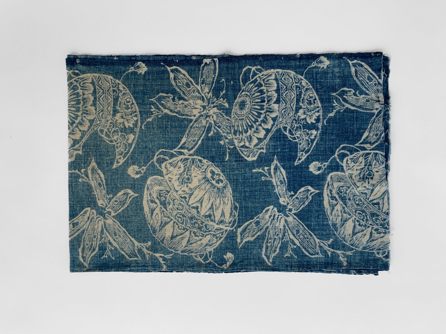 52 Katazome: temari and bamboo, late nineteenth century, indigo dyed cotton