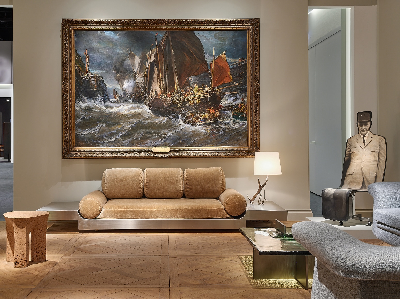 Installation view of the booth at Tefaf Maastricht with various angles and works on view.