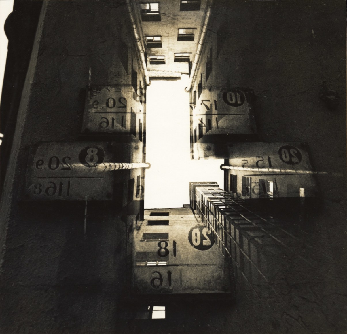 Courtyard,&nbsp;1987 Unique vintage gelatin silver photomontage