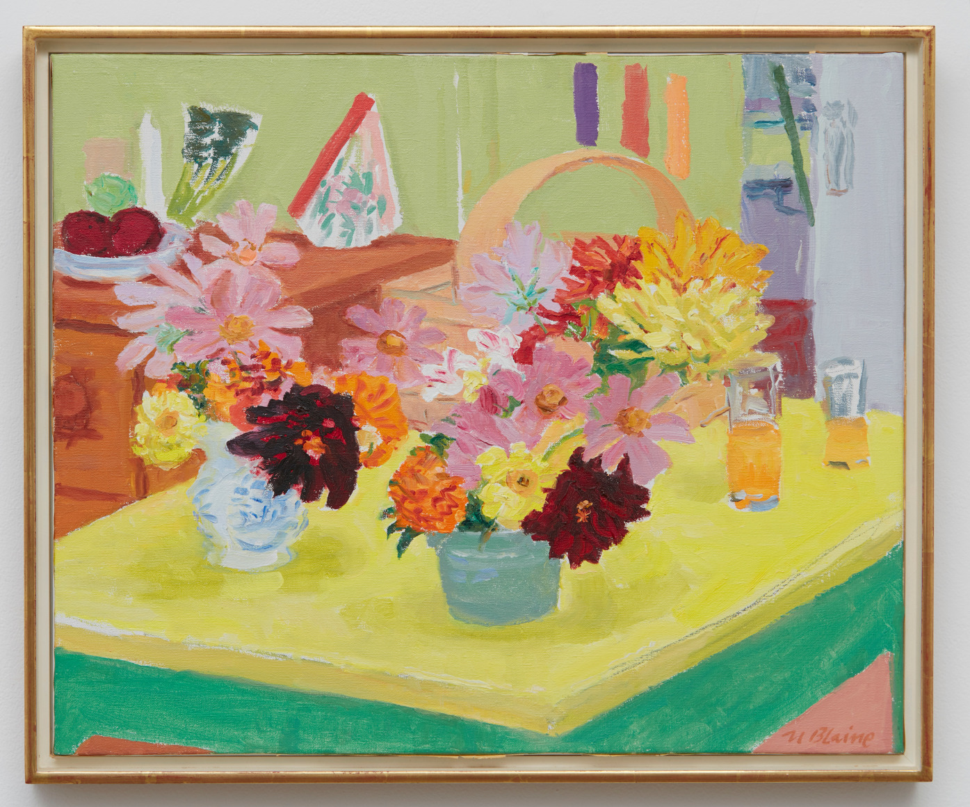 Nell Blaine Yellow Table with Flowers, 1974