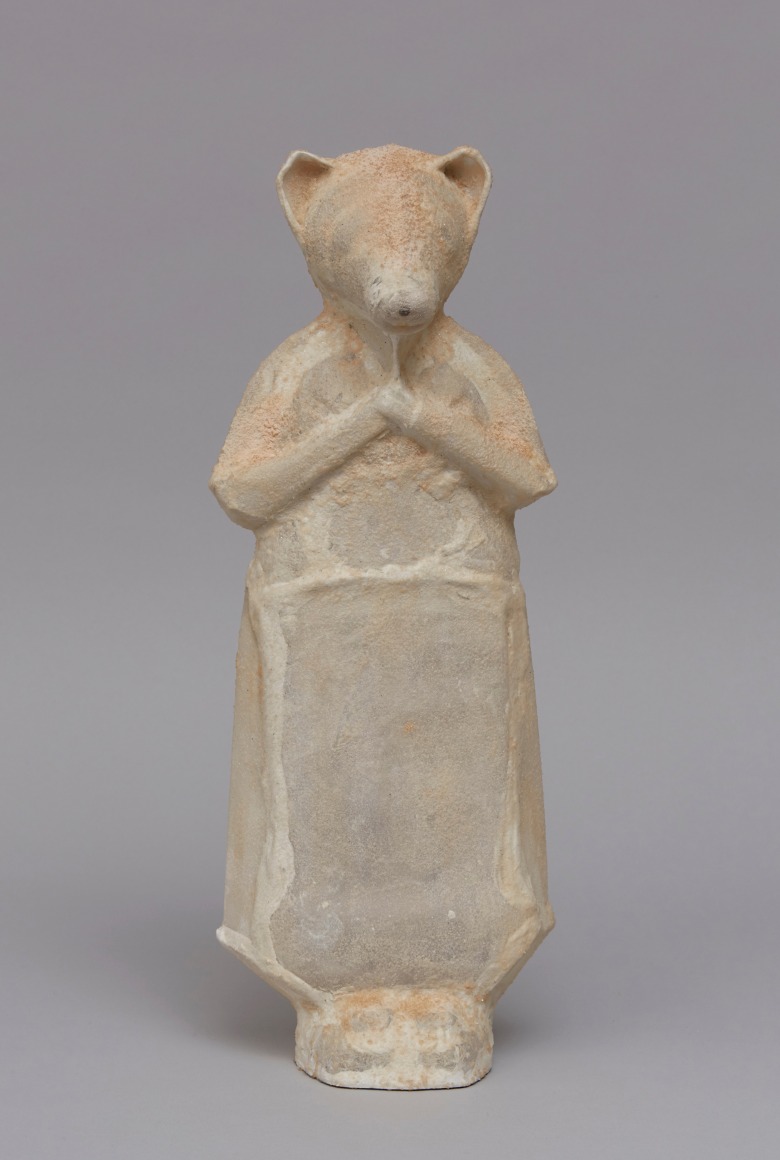 Shari Mendelson Figure with Bear Mask, 2019