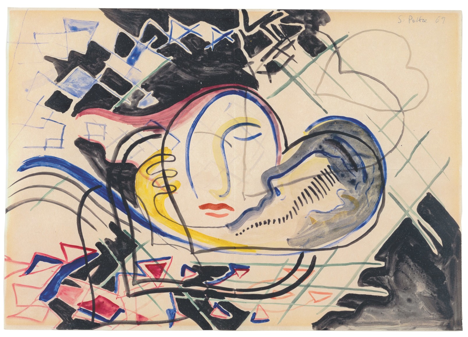 Sigmar Polke,&nbsp;Ohne Titel (Herzen) [Untitled (Heart)], 1969