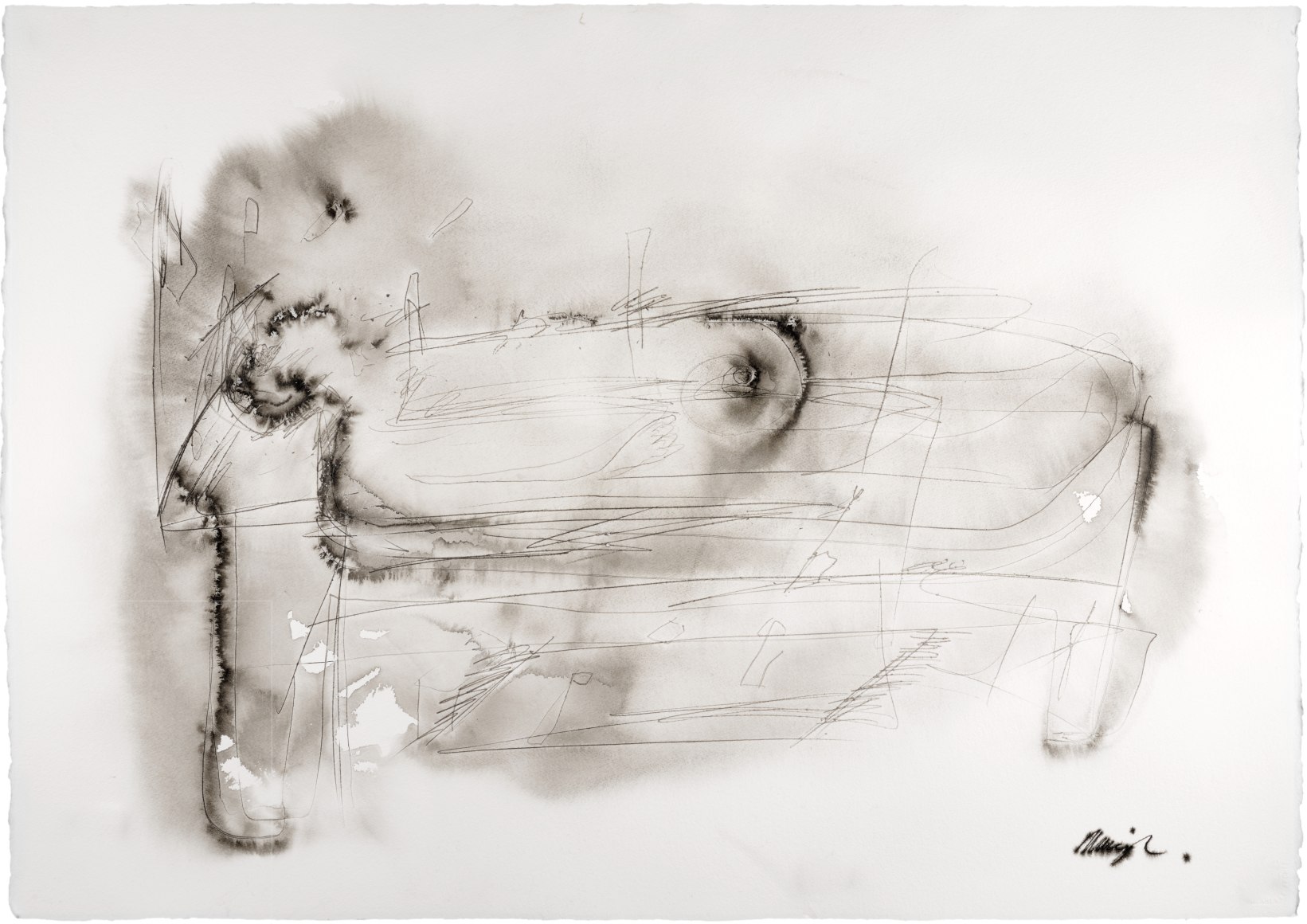 Messenger, ink on paper, 29 1/2 x 41 3/8 in. (75 x 105 cm.)