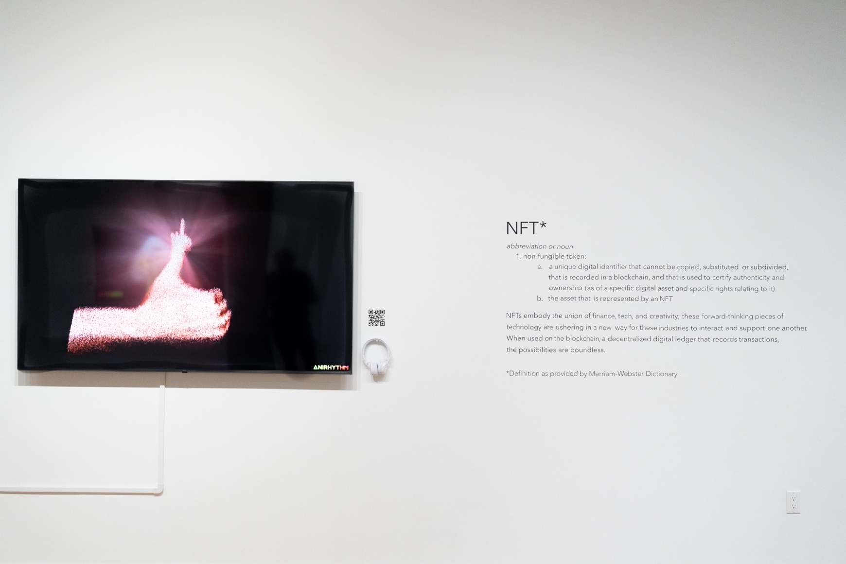Installation view of NFT: Ricky Crespo and Jeremy Kidd (2022) at Anita Rogers Gallery 494 Greenwich Street.