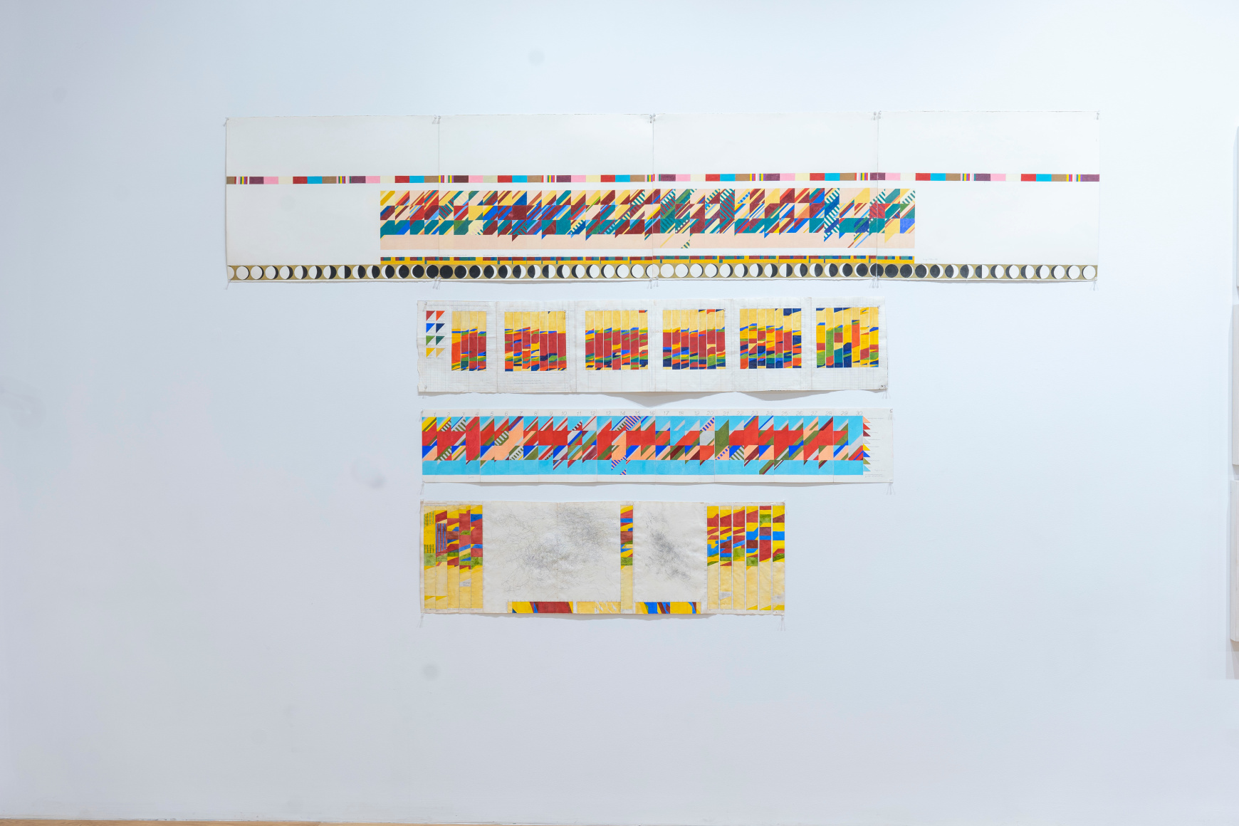 Installation view of Morgan O'Hara: TIME STUDIES - LETTERPRESS - SILVERPOINT at Anita Rogers Gallery