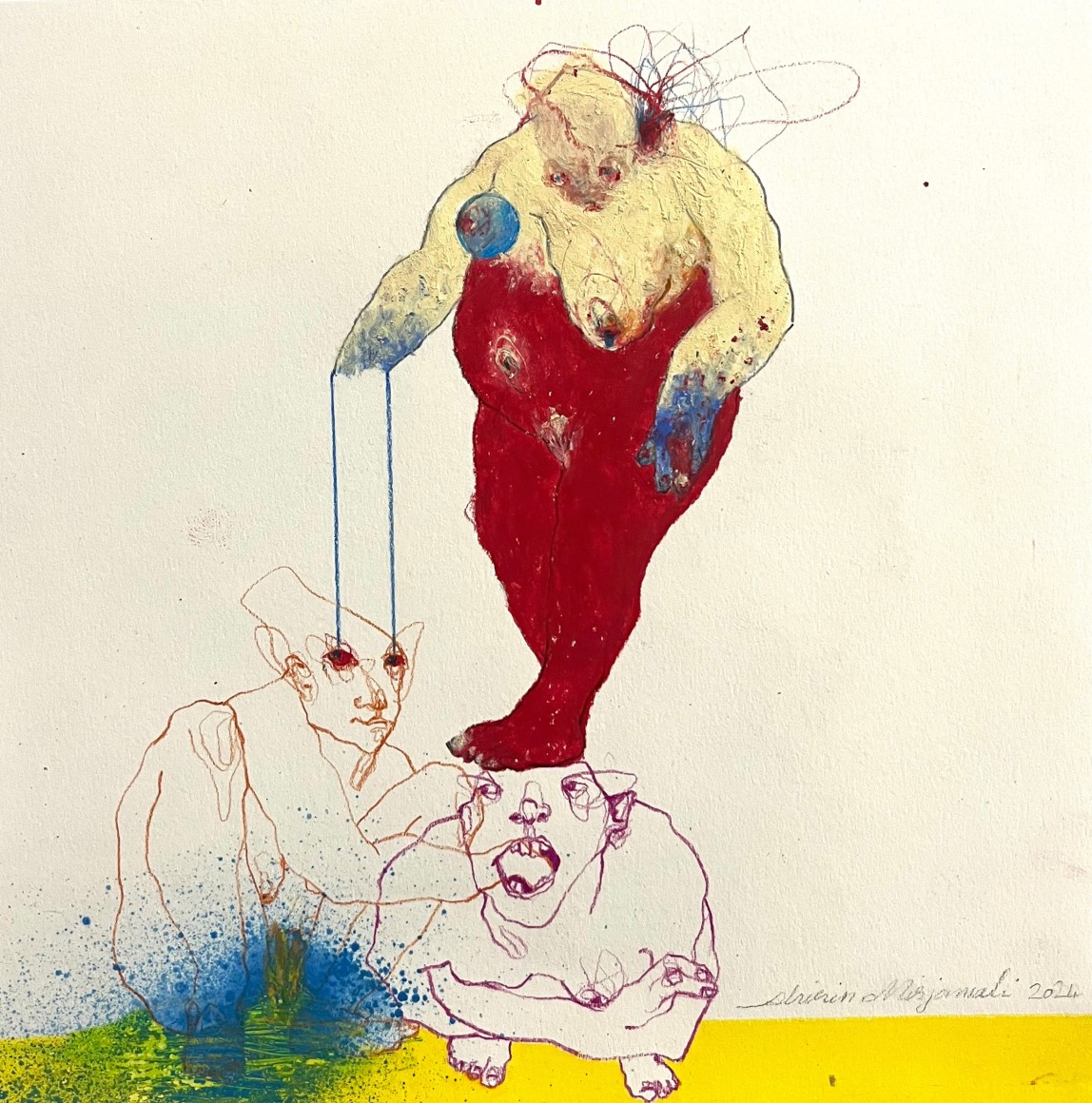 Shirin Mirjamali, Untitled, Mixed Media, 8 1/4&quot; x 8 1/4&quot;