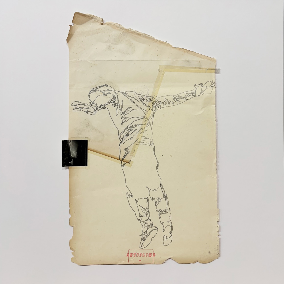 Phil Hale,&nbsp;Sketch for ANTICLIMB, 2025, Graphite on found paper, 25&quot; x 25&quot;&nbsp;at Anita Rogers Gallery